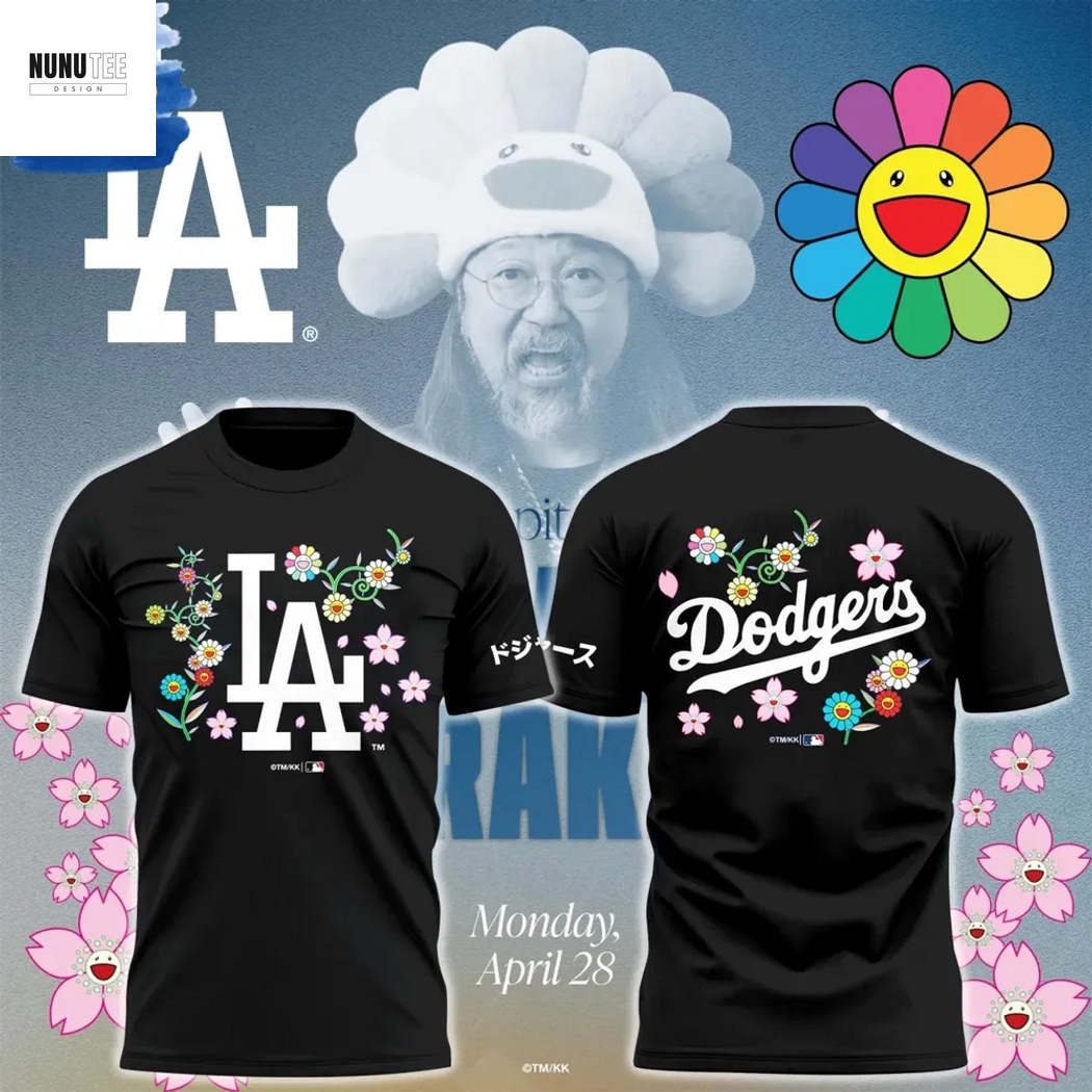 Takashi Murakami x Los Angeles Dodgers Japanese Heritage Night 3D T-Shirt - Black Takashi Murakami x Los Angeles Dodgers Japanese Heritage Night 3D T-Shirt - Black