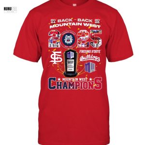 2024-2025 Back To Back Mountain West Fresno State Bulldogs Champions Unisex T-Shirt