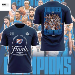 2024-2025 Oklahoma City Thunders Western Conference Champs Finals 3D T-Shirt