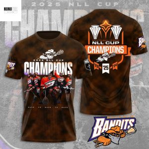 2025 NLL Cup Champions Buffalo Bandits Back To Back To Back 3D T-Shirt