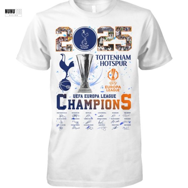 2025 Tottenham Hotspur Uefa Europa League Champions Signature Unisex T-Shirt