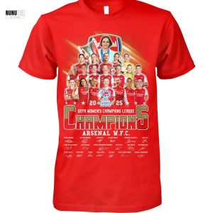2025 Uefa Women Champions League Champions Arsenal WFC Signature Unisex T-Shirt