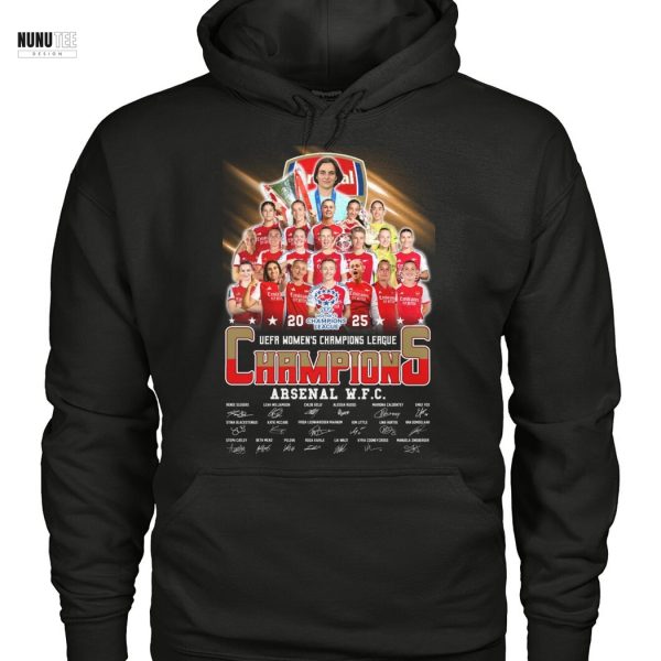2025 Uefa Women Champions League Champions Arsenal WFC Signature Unisex T-Shirt