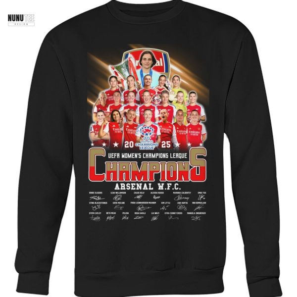 2025 Uefa Women Champions League Champions Arsenal WFC Signature Unisex T-Shirt