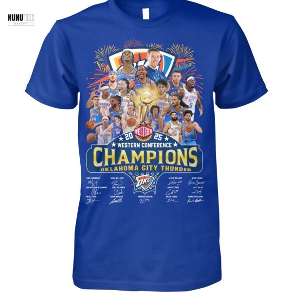 2025 Western Conference Champions Oklahoma City Thunder Signature Unisex T-Shirt