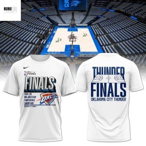 2025 Western Conference Champions Oklahoma City Thunders Finals 3D T-Shirt – White