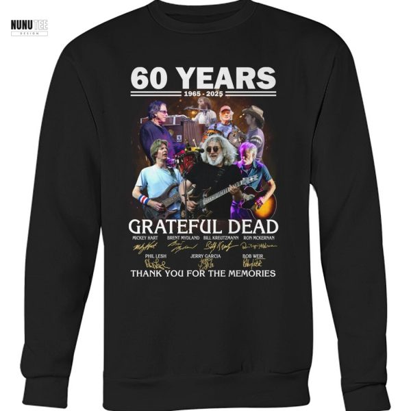 60 Years 1965-2025 Grateful Dead Signature Thank You For The Memories Unisex T-Shirt