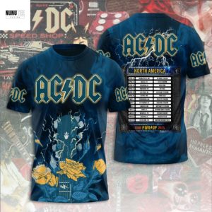 AC DC North America Tour Pwr Up 2025 3D T-Shirt