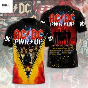 AC DC Pwr Up North American Tour 2025 Signature 3D T-Shirt