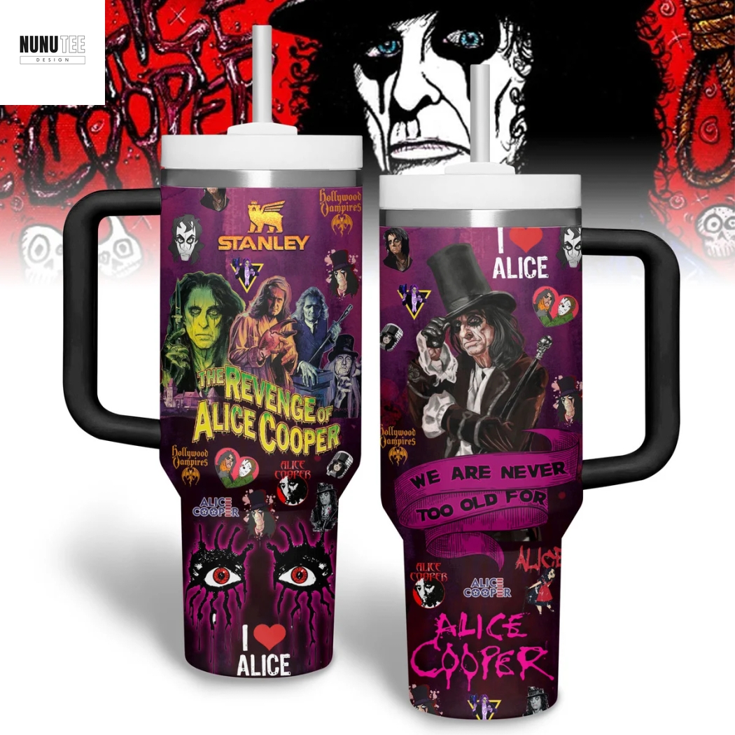 Alice Cooper We Are Never Too Old For Tumbler With Handle And Straw Alice Cooper We Are Never Too Old For Tumbler With Handle And Straw