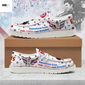 American Icor Red White And Elvis Presley Hey Dude Shoes