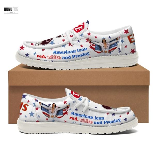 American Icor Red White And Elvis Presley Hey Dude Shoes