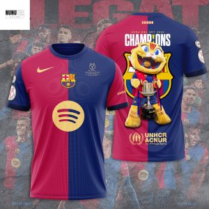 Barcelona Copa Del Rey 2025 Champions 3D T-Shirt