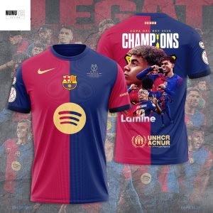 Barcelona Lamine Yamal Copa Del Rey 2025 Champions 3D T-Shirt