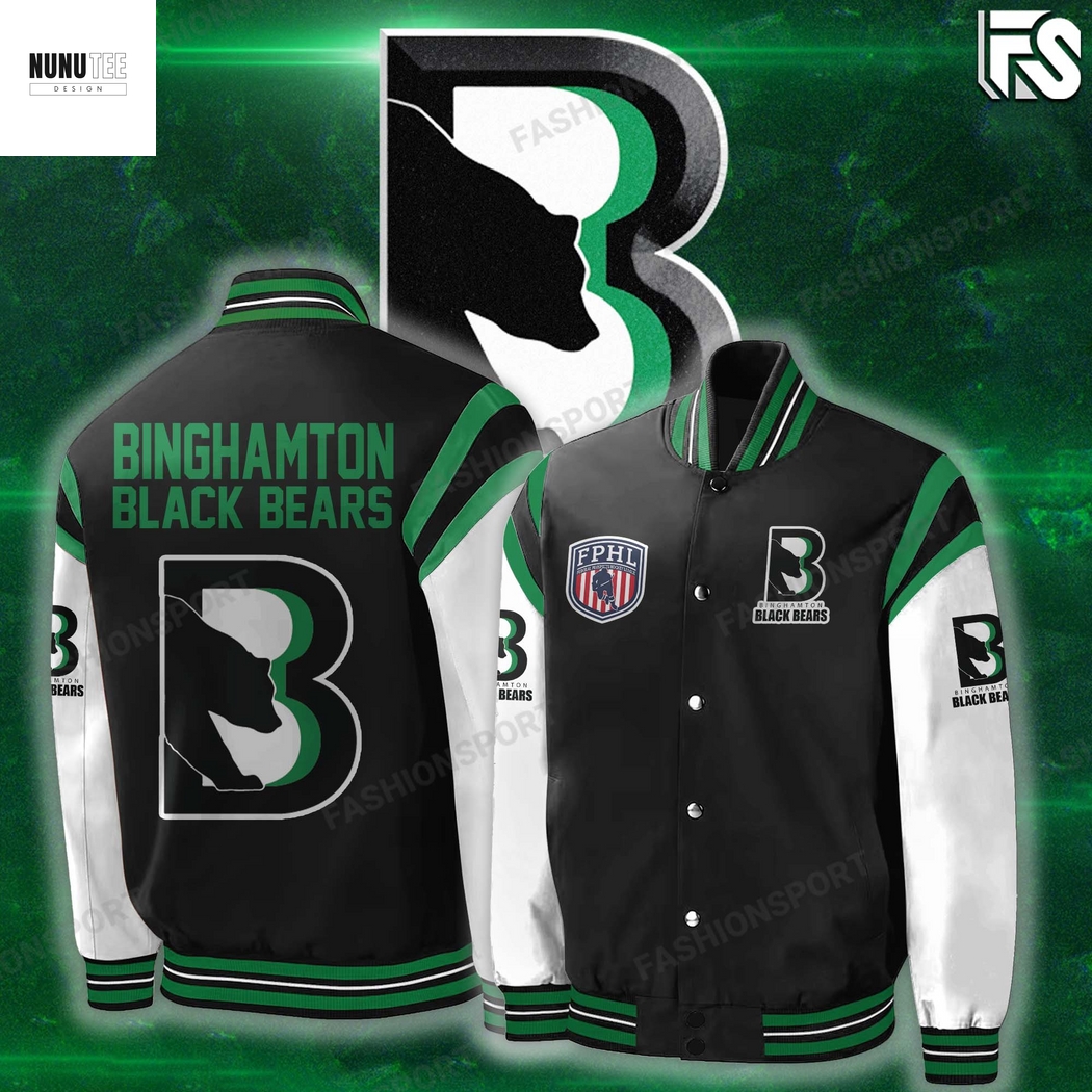 Binghamton Black Bears Baseball Jacket Binghamton Black Bears Baseball Jacket