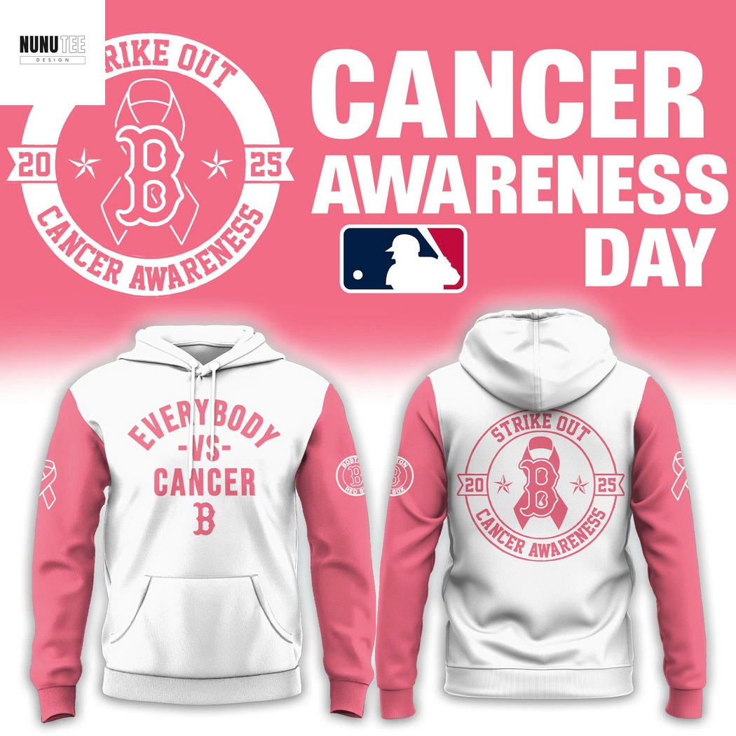 Boston Red Sox Everybody Vs Cancer Hoodie - Pink Boston Red Sox Everybody Vs Cancer Hoodie - Pink