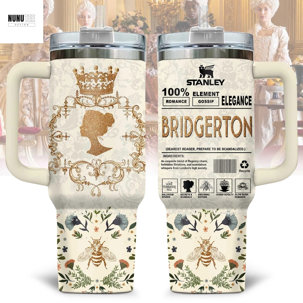 Bridgerton Tumbler With Handle And Straw Bridgerton Tumbler With Handle And Straw
