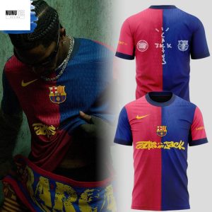 Cactus Jack Collab FC Barcelona Travis Scott 3D T-Shirt