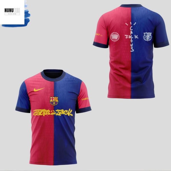 Cactus Jack Collab FC Barcelona Travis Scott 3D T-Shirt