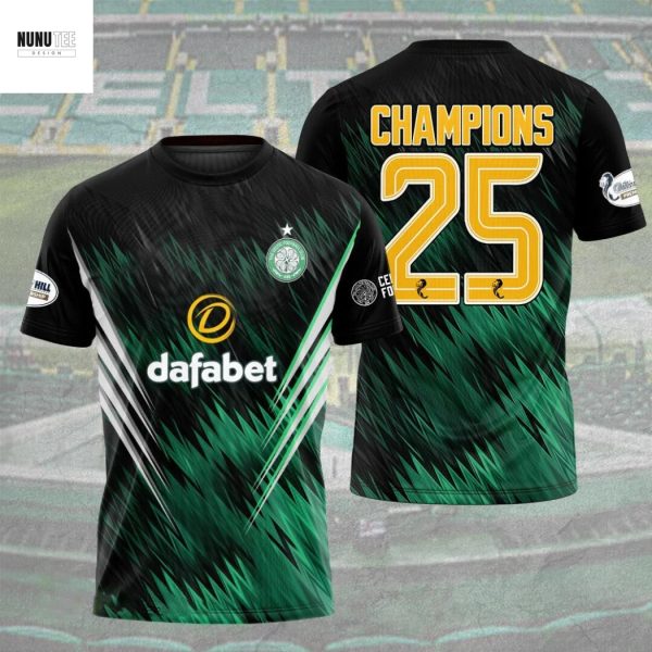 Celtic FC Champions 2025 3D T-Shirt