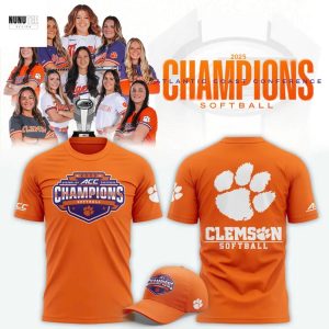 Clemson Tigers 2025 ACC Softball Conference Tournament Champions 3D T-Shirt