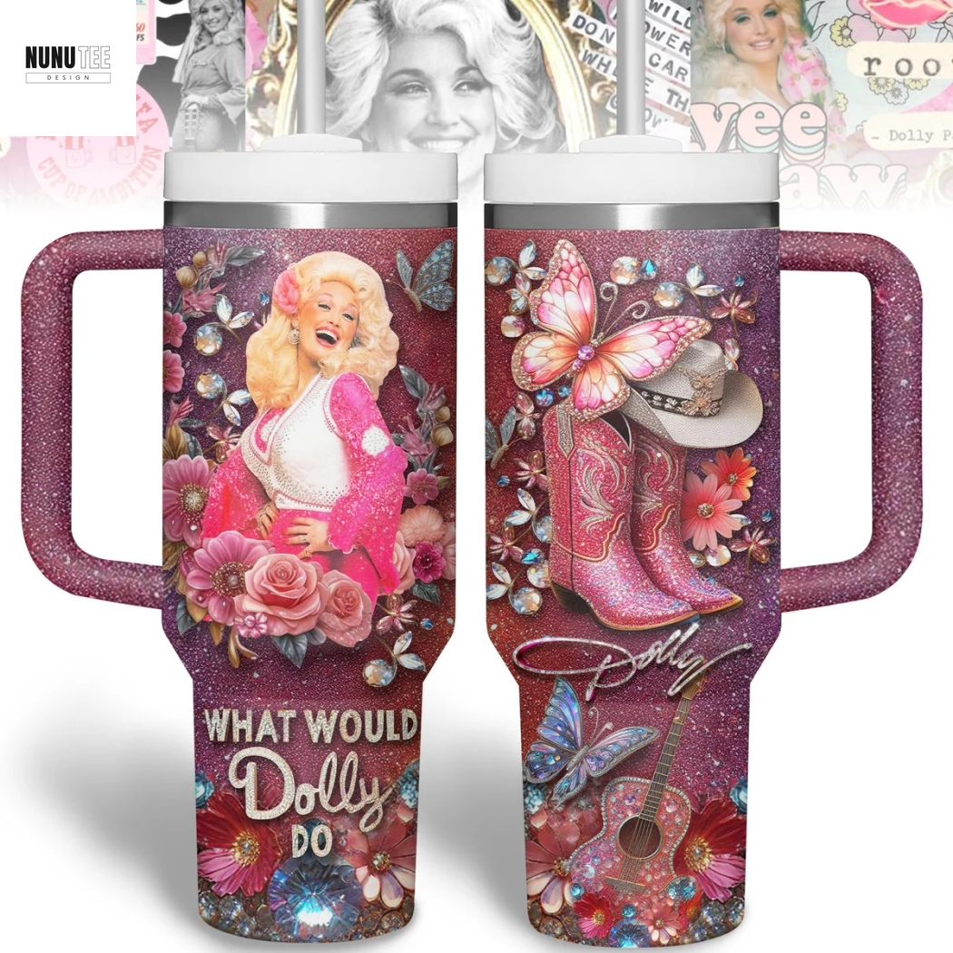 Dolly Parton What Would Dolly Do Tumbler With Handle And Straw Dolly Parton What Would Dolly Do Tumbler With Handle And Straw