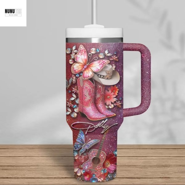 Dolly Parton What Would Dolly Do Tumbler With Handle And Straw