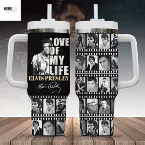 Elvis Presley Love Of My Life Tumbler With Handle And Straw