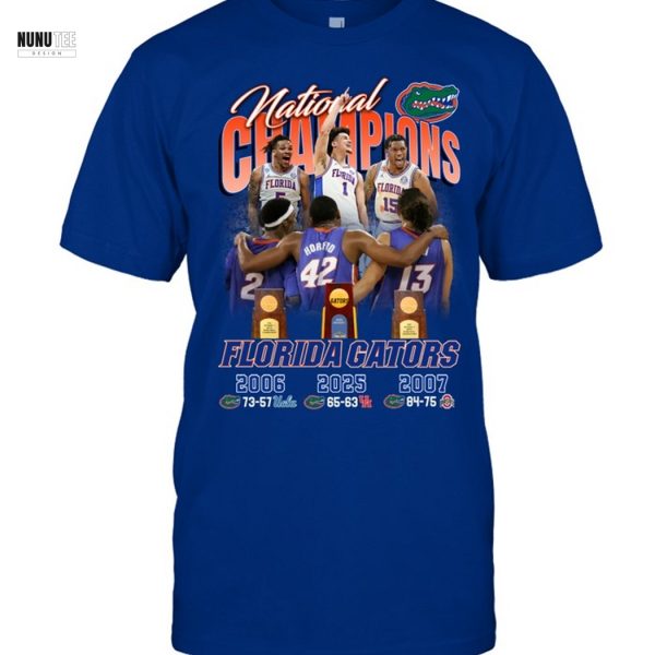 Florida Gators Basketball National Champions 2006 – 2007 – 2025 Unisex T-Shirt