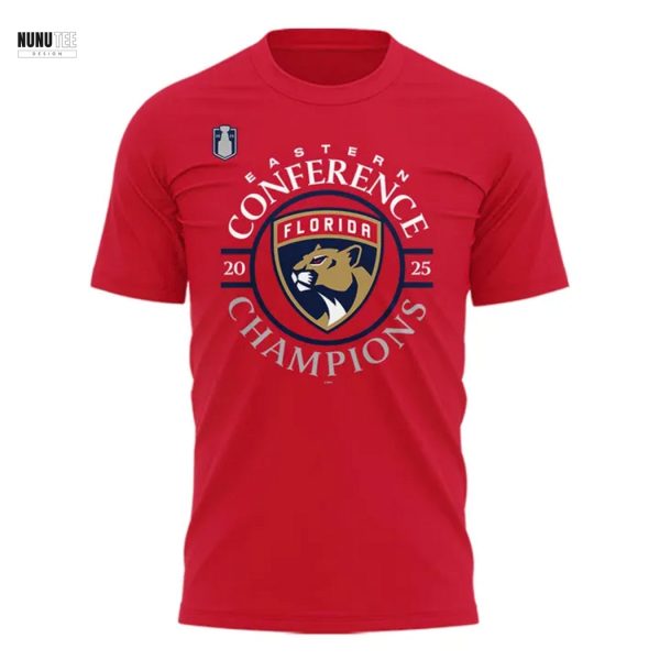 Florida Panthers 2025 Eastern Conference Champions 3D T-Shirt – Red