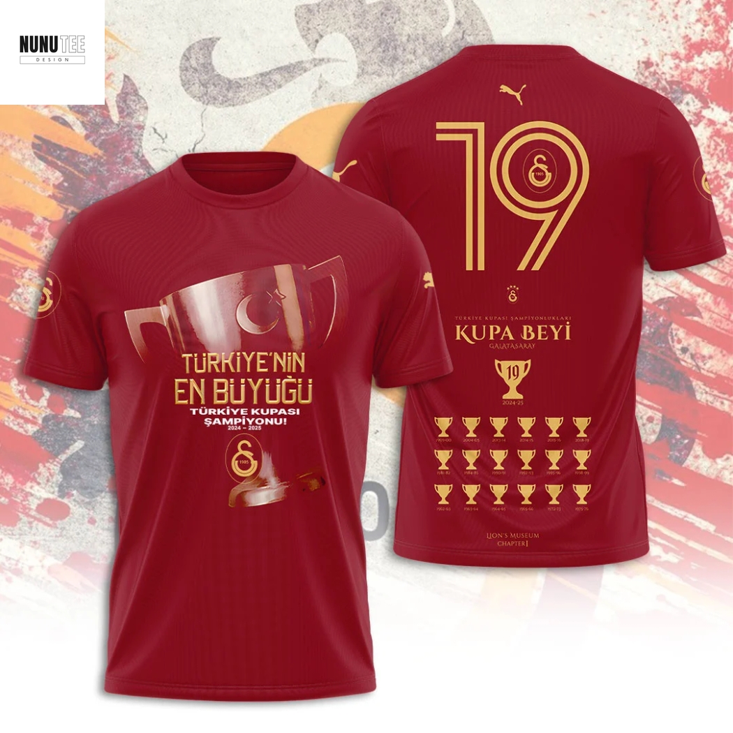 Galatasaray S.k. Turkiye Nin En Buyugu Champions 2024-2025 3D T-Shirt Galatasaray S.k. Turkiye Nin En Buyugu Champions 2024-2025 3D T-Shirt