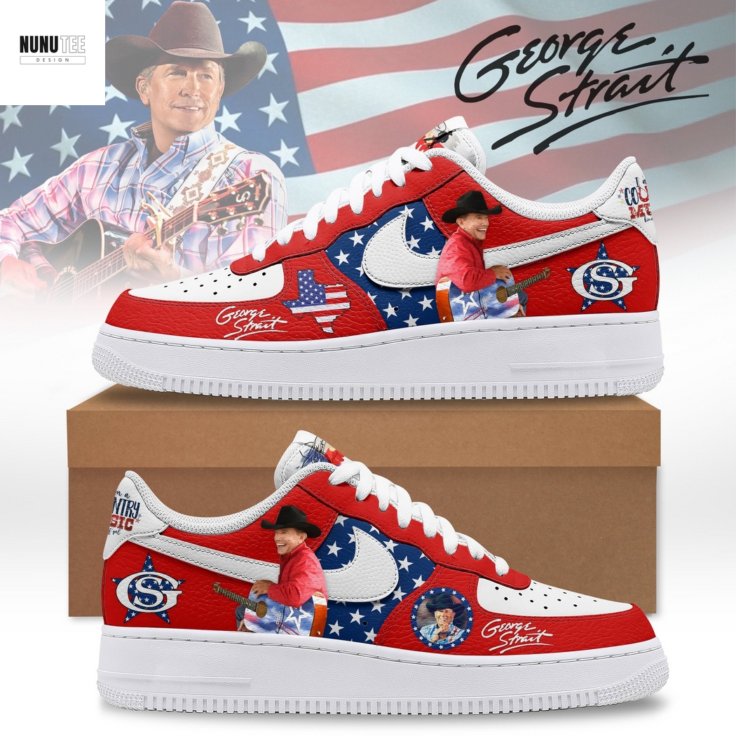 George Strait American Flag Air Force 1 Shoes George Strait American Flag Air Force 1 Shoes