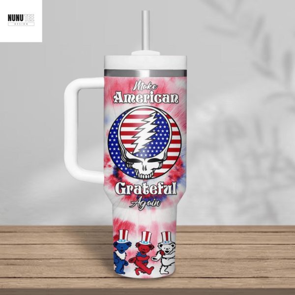 Grateful Dead Wave That Flag Wave It Wide And High Tumbler With Handle And Straw