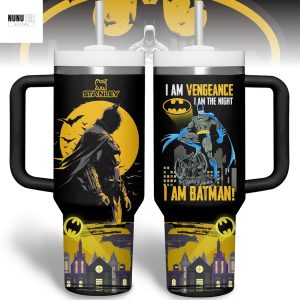 I Am Batman I Am Vengeance I Am The Night Tumbler With Handle And Straw