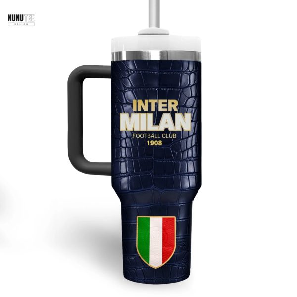 Inter Milan Nerazzurri La Beneamata Tumbler With Handle And Straw