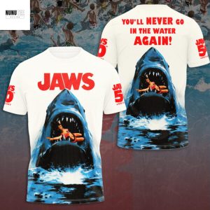 Jaws 50th Anniversary You ll Never Go In The Water Again 3D T-Shirt