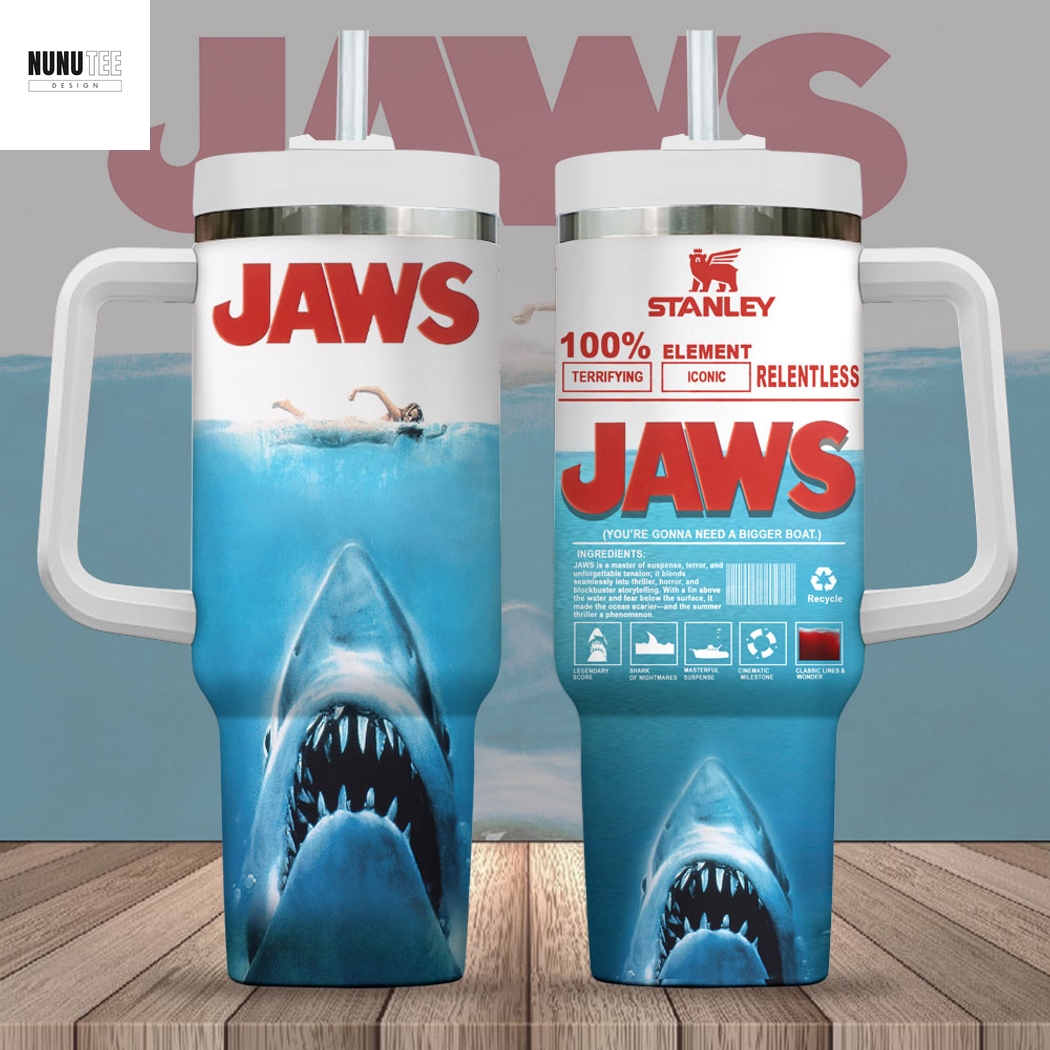 Jaws You re Gonna Need A Bigger Boat Tumbler With Handle And Straw Jaws You re Gonna Need A Bigger Boat Tumbler With Handle And Straw
