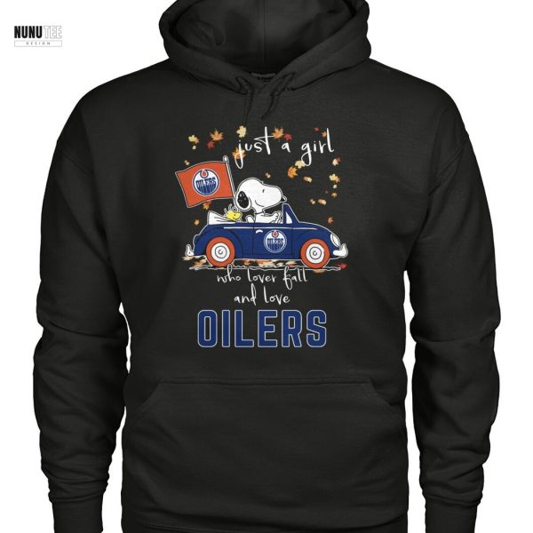 Just A Girl Who Lover Fall And Love Edmonton Oilers Unisex T-Shirt