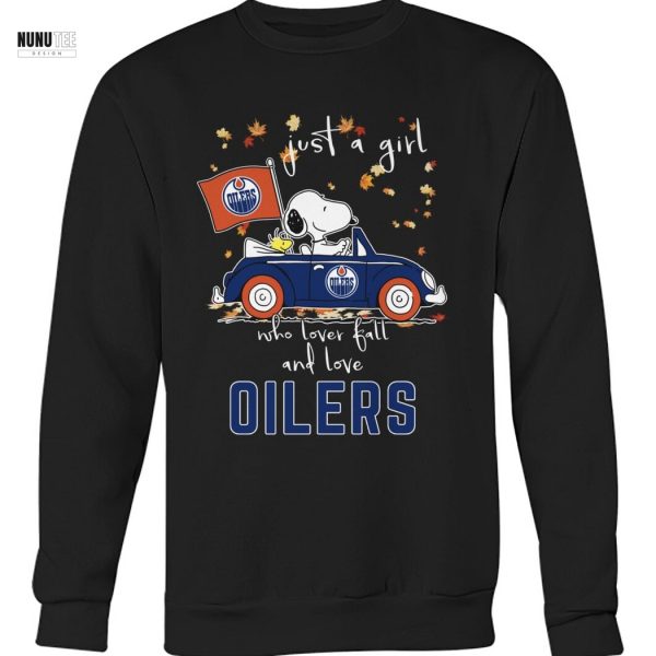 Just A Girl Who Lover Fall And Love Edmonton Oilers Unisex T-Shirt