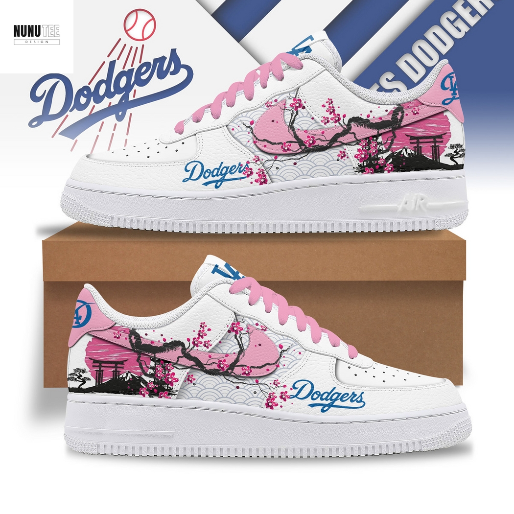 Los Angeles Dodgers Cherry Blossom Air Force 1 Shoes Los Angeles Dodgers Cherry Blossom Air Force 1 Shoes