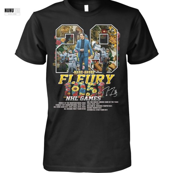 Marc Andre Fleury 1051 NHL Game Signature Unisex T-Shirt