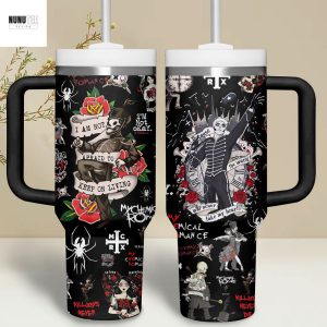 My Chemical Romance Im Not Okay Tumbler With Handle And Straw – Black
