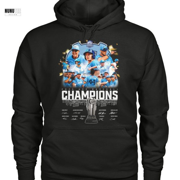 North Carolina Tar Heels 2025 ACC Baseball Champions Signature Unisex T-Shirt