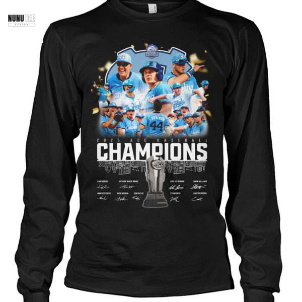 North Carolina Tar Heels 2025 ACC Baseball Champions Signature Unisex T-Shirt
