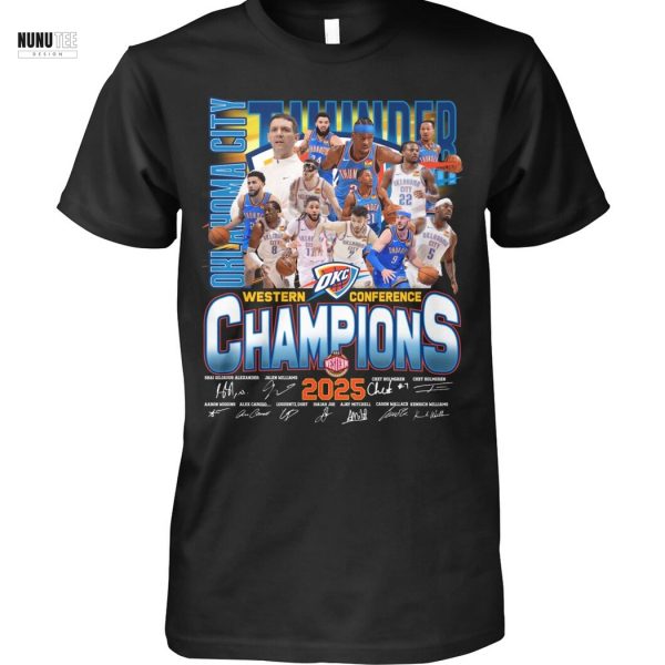Oklahoma City Thunder Western Conference Champions 2025 Signature Unisex T-Shirt