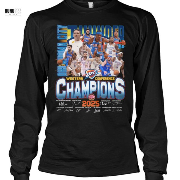 Oklahoma City Thunder Western Conference Champions 2025 Signature Unisex T-Shirt