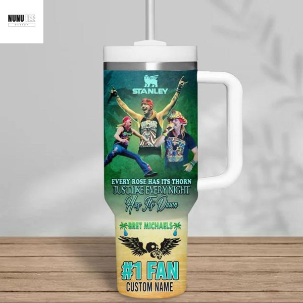 Personalized Bret Michaels Something To Believe In Tumbler With Handle And Straw