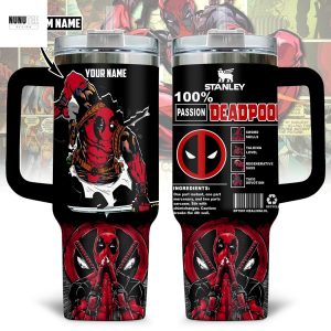 Personalized Deadpool Tumbler With Handle And Straw