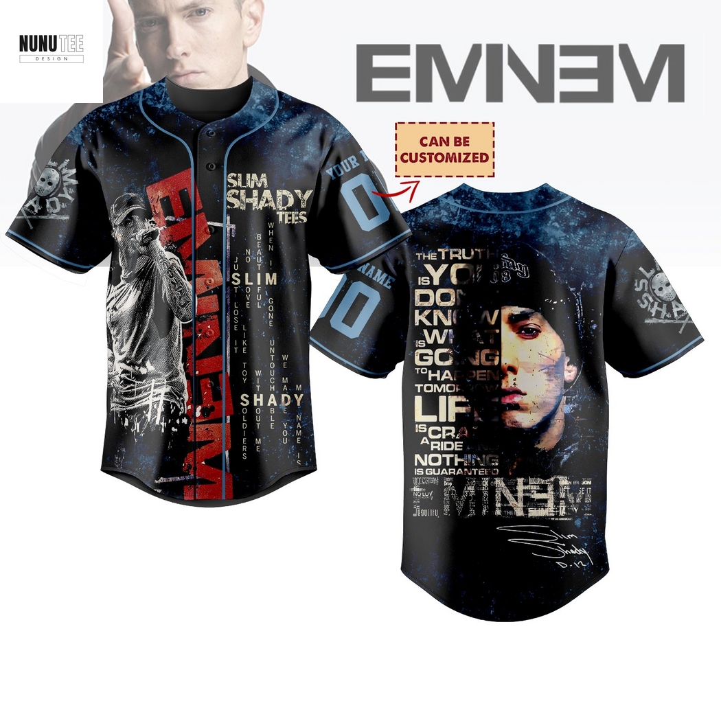 Personalized Eminem Slim Shady Baseball Jersey Personalized Eminem Slim Shady Baseball Jersey