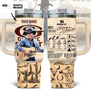 Personalized George Strait Texas Pride Tumbler With Handle And Straw